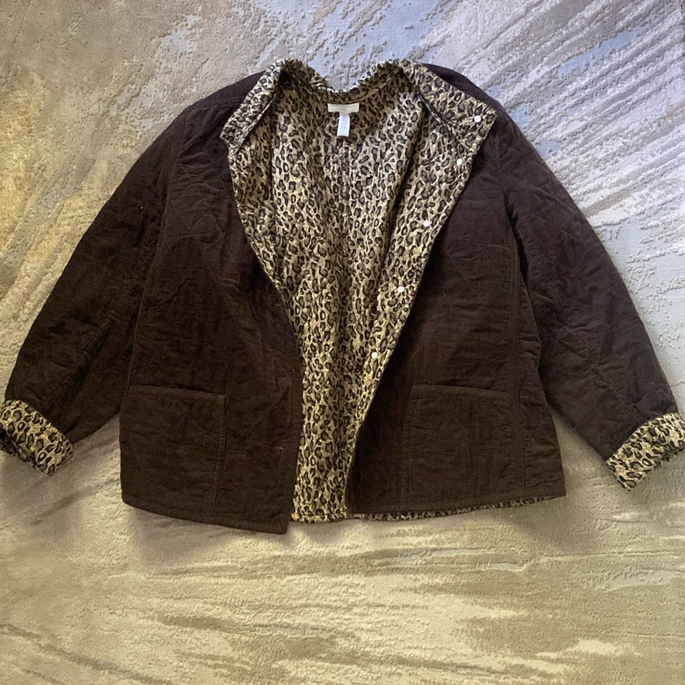 Leopard print and brown jacket